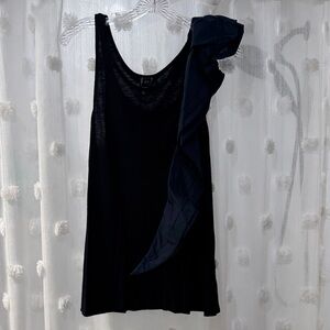 Chic Black Dress with Ruffle Accent